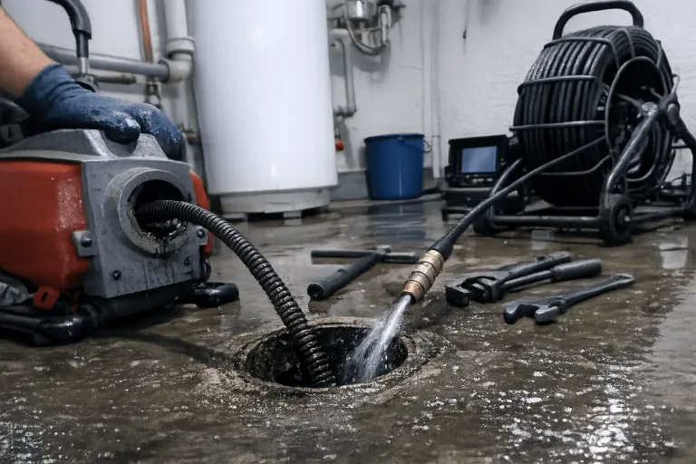 Techniker bei der Arbeit an einem Kanalsystem